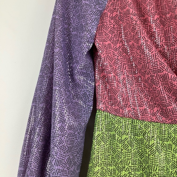 NWT Olivia Rubin Meg Colorblock Sequin Mini Dress - Picture 5 of 8